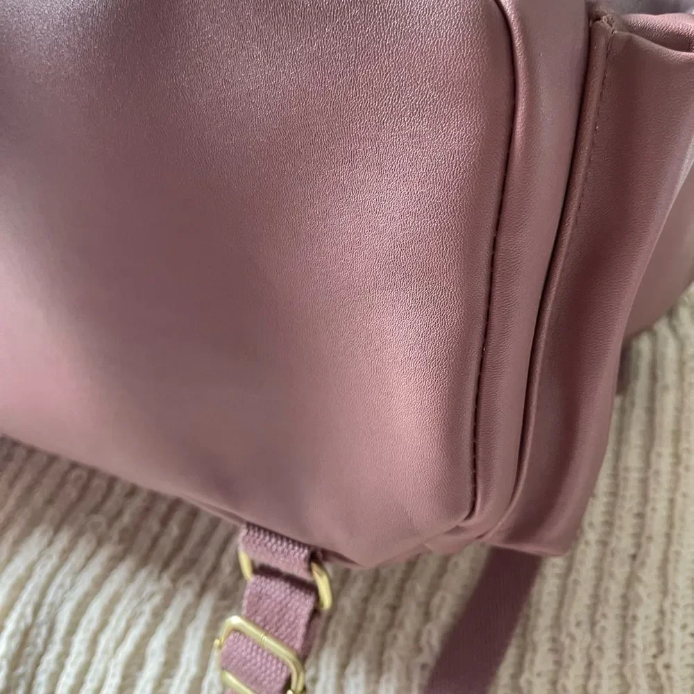Skip Hop Pink Leather Diaper Backpack